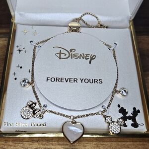 Disney Minnie Mouse Fine Silver Gold Plated Bracelet